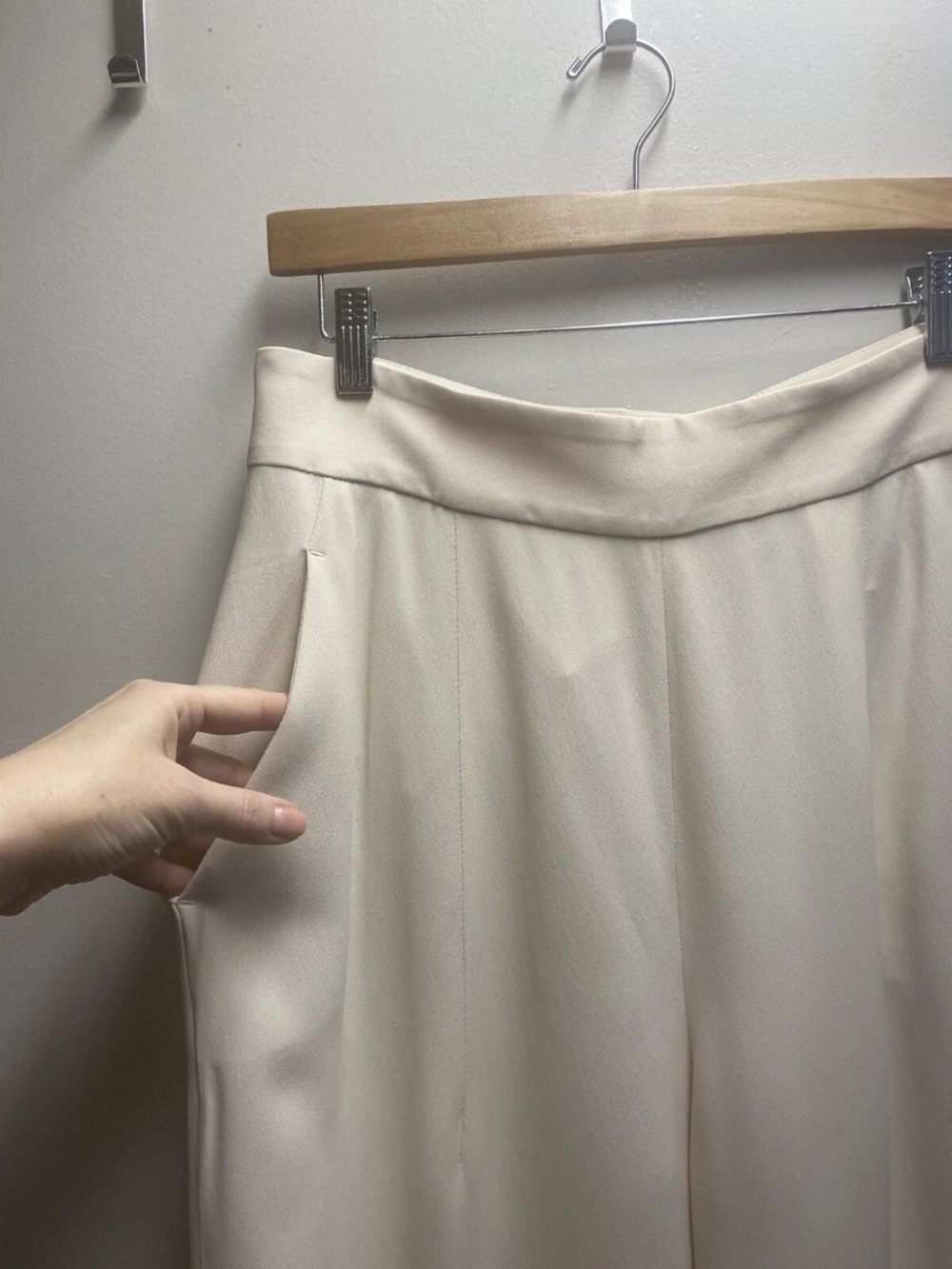 Women’s Brunello Cucinelli High Waist  Pants Silk  Ivory Side Pockets US 8 44